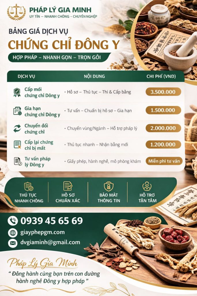 Bảng giá tư vấn chứng chỉ hành nghề dược