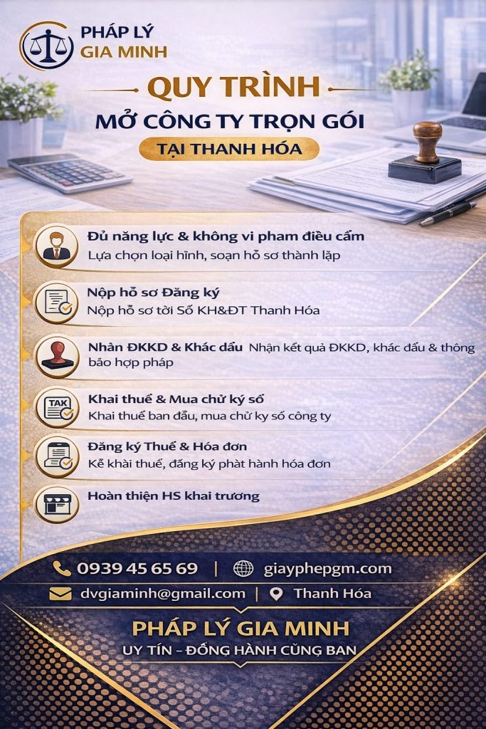 Các bước thành lập công ty Thanh Hóa