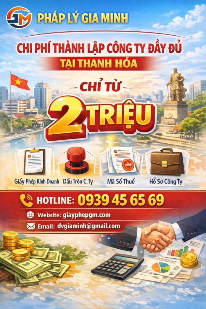 Chi phí thành lập công ty tại Thanh Hóa
