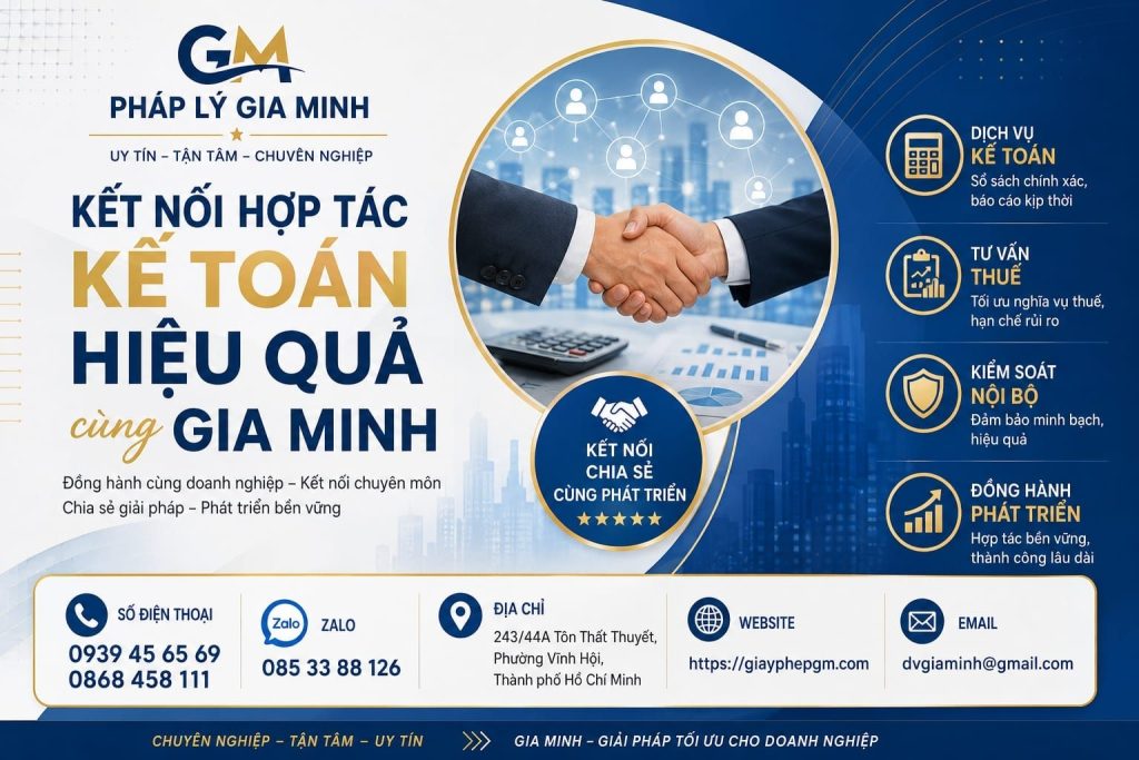 Gia Minh hợp tác dịch vụ kế toán chuyên nghiệp và bền vững 10 Kết nối hợp tác kế toán hiệu quả cùng Gia Minh