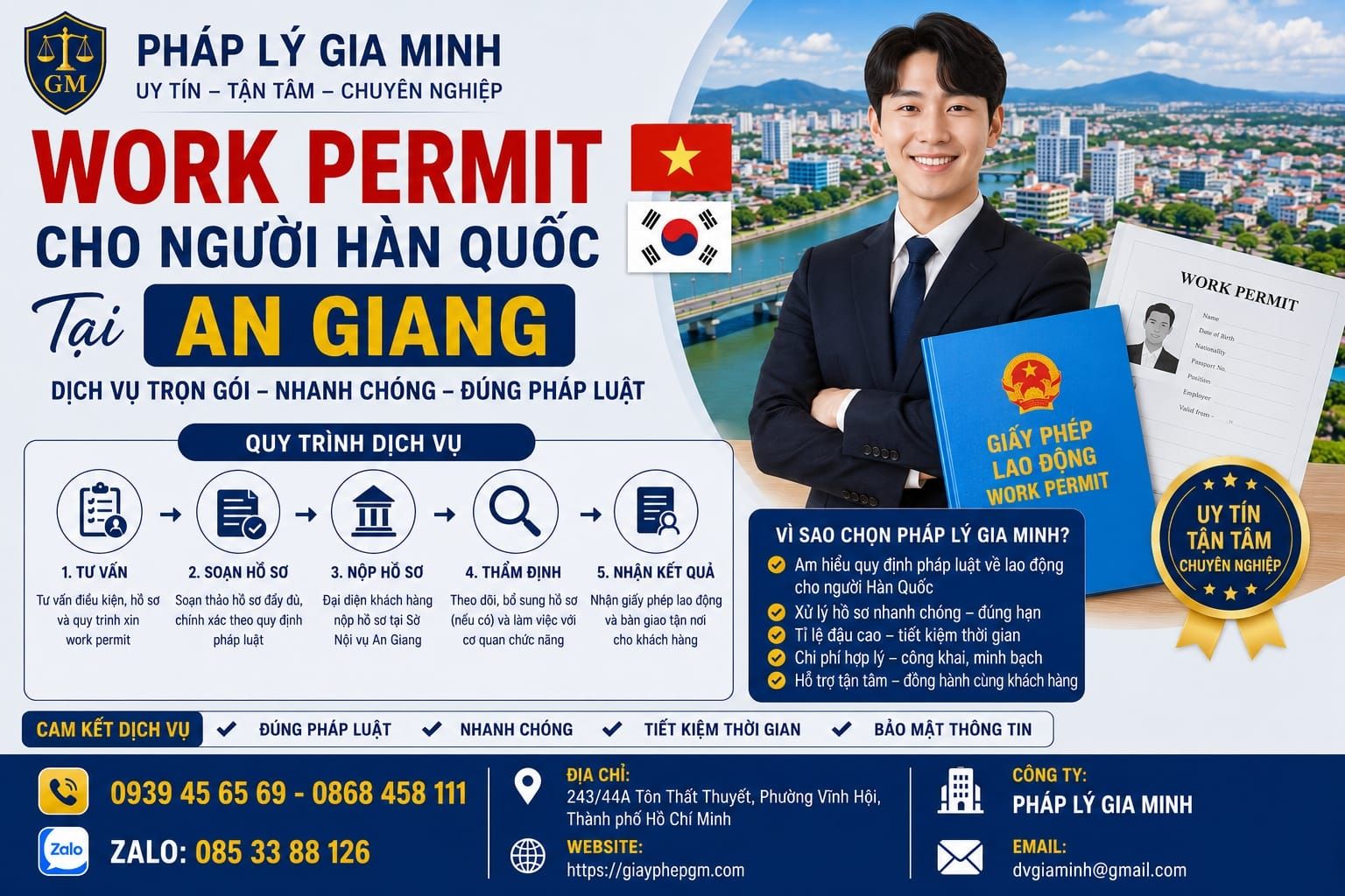 Làm work permit tại An Giang cho người nước ngoài giá rẻ – Giải pháp nhanh gọn, hợp pháp và tối ưu chi phí 6 Work permit cho người Hàn Quốc tại An Giang
