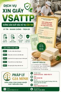 Xin giấy vệ sinh an toàn thực phẩm xưởng sản xuất đậu hũ tại Cần Thơ