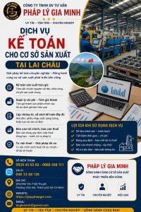 Dịch vụ kế toán cho cơ sở sản xuất tại Lai Châu