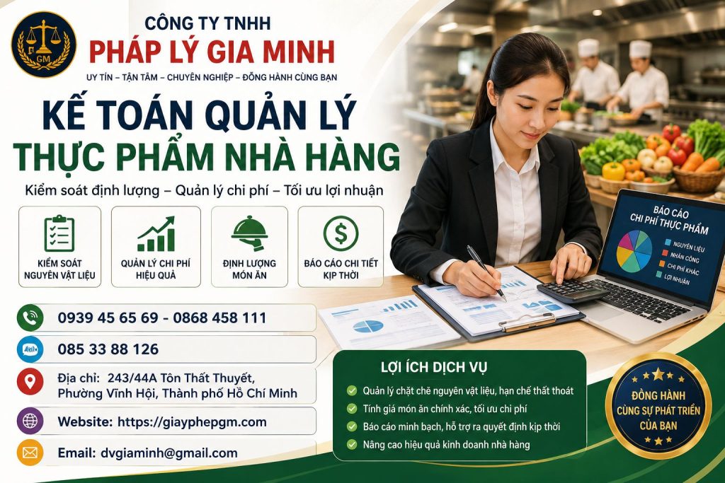 Kế toán quản lý thực phẩm nhà hàng