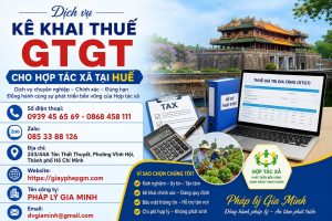 Kê khai thuế GTGT cho hợp tác xã tại Huế